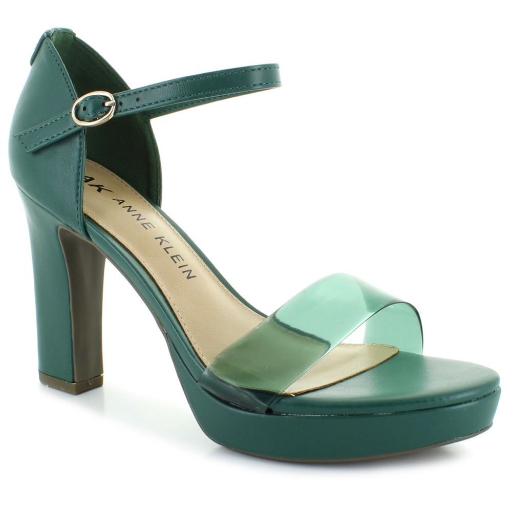 AK Anne Klein Vaughn Green Sandal Heels, Size 9M